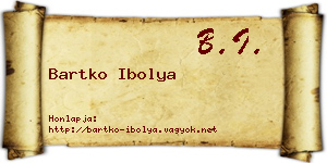 Bartko Ibolya névjegykártya