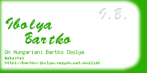 ibolya bartko business card